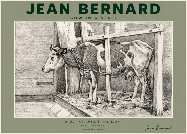 Jean Bernard Cow in a Stall No5 - Affiche