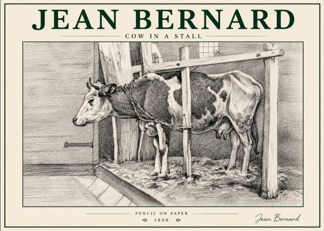 Jean Bernard Cow in a Stall No6 - Affiche