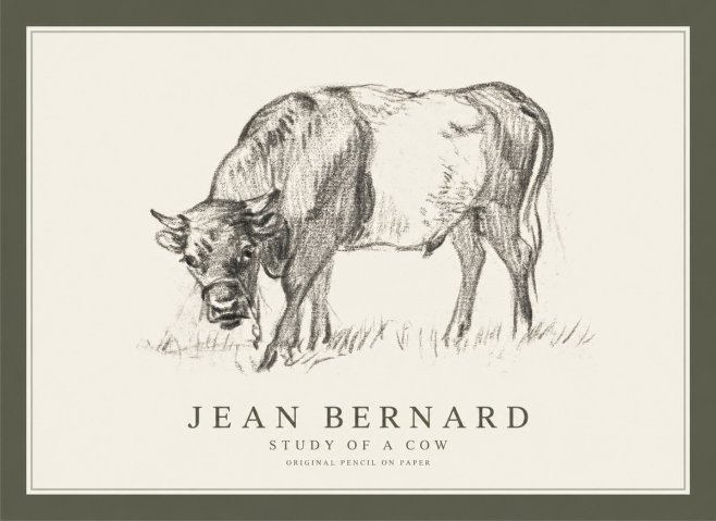 Jean Bernard Study of a Cow II No1 - Affiche