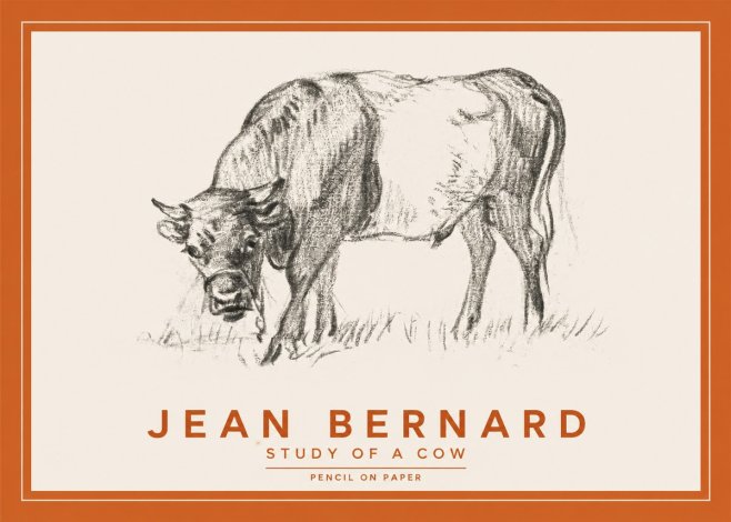 Jean Bernard Study of a Cow II No2 - Affiche