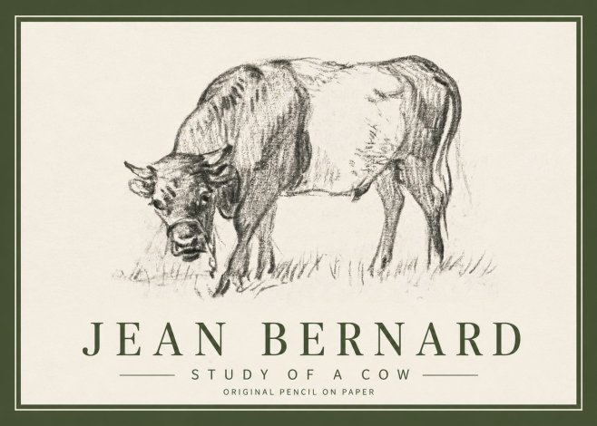 Jean Bernard Study of a Cow II No3 - Affiche