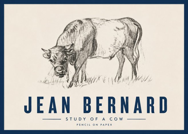 Jean Bernard Study of a Cow II No4 - Affiche