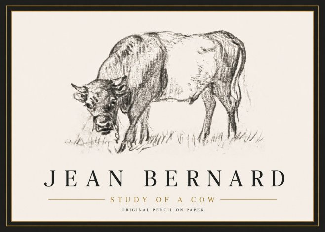 Jean Bernard Study of a Cow II No5 - Affiche