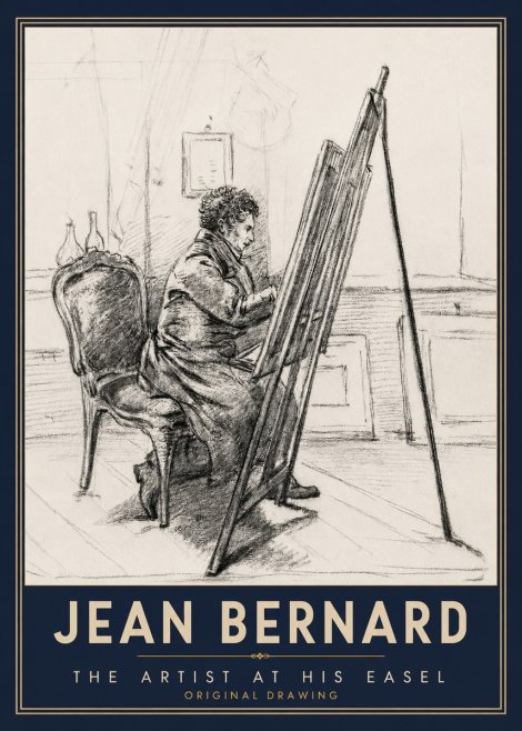 Jean Bernard The Artist at His Easel No3 - Affiche