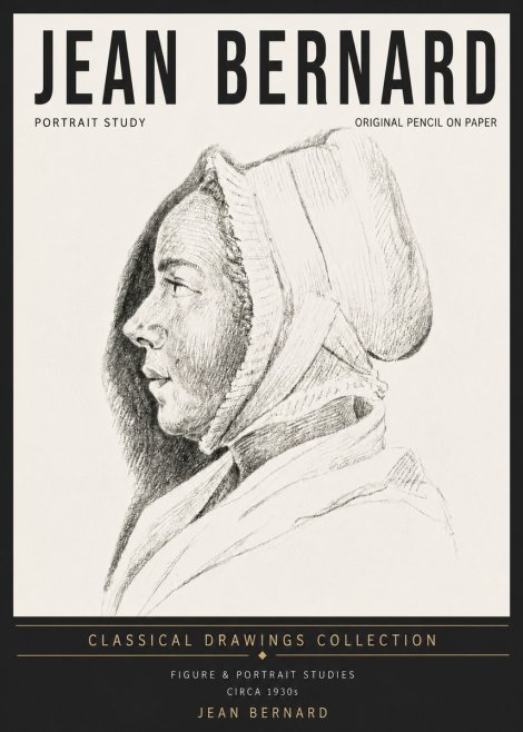 Jean Bernard Portrait Study VI No5 - Affiche