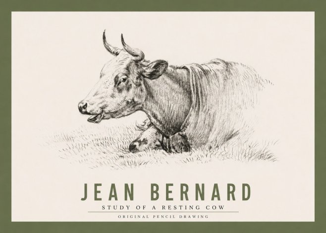 Jean Bernard Study of a Resting Cow IV No2 - Affiche