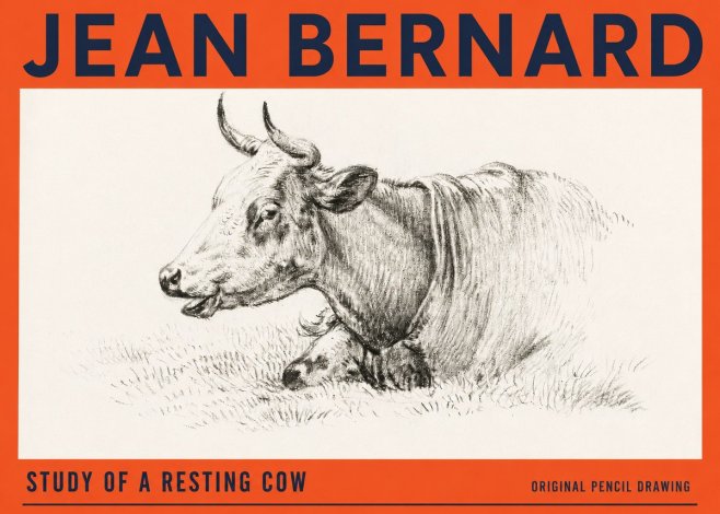 Jean Bernard Study of a Resting Cow IV No3 - Affiche