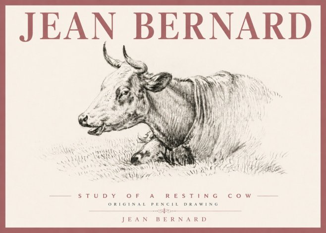 Jean Bernard Study of a Resting Cow IV No6 - Affiche