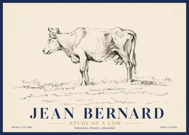 Jean Bernard Study of a Cow III No4 - Affiche