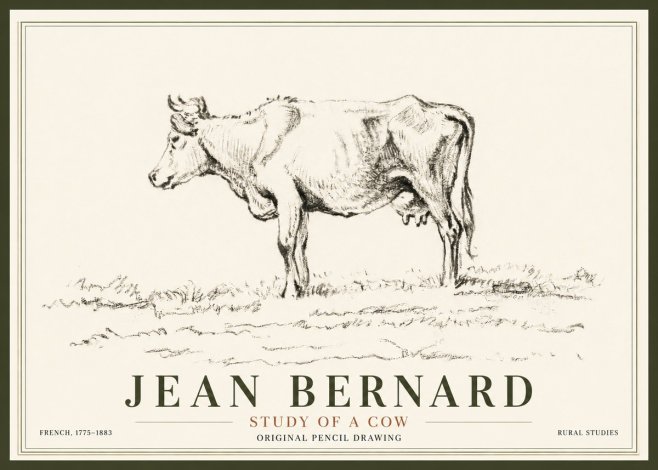 Jean Bernard Study of a Cow III No5 - Affiche