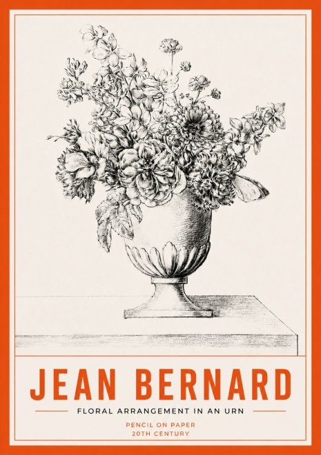 Jean Bernard Floral Arrangement in an Urn No3 - Affiche