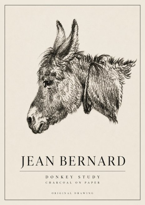 Jean Bernard Donkey Study III No3 - Affiche