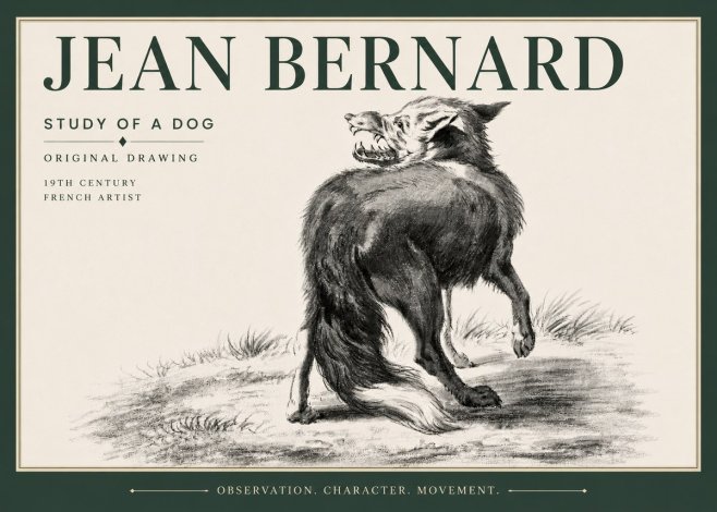 Jean Bernard Study of a Dog II No6 - Affiche