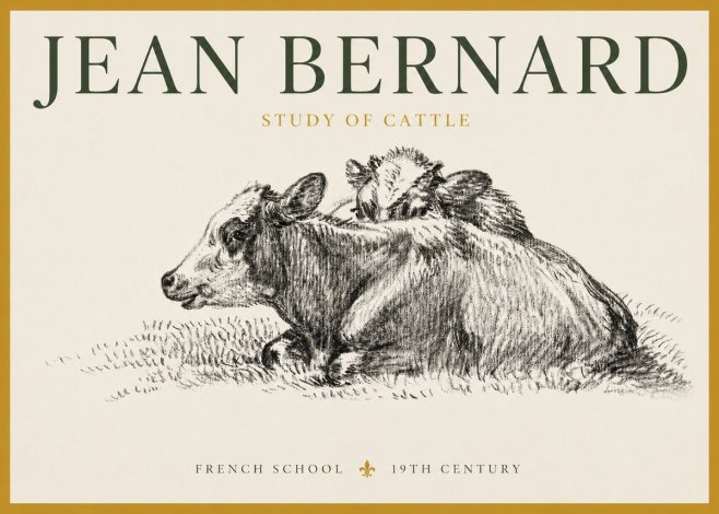 Jean Bernard Study of Cows No4 - Affiche
