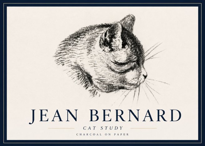 Jean Bernard Cat Study IV No6 - Affiche
