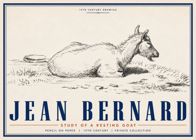 Jean Bernard Study of a Resting Goat No5 - Affiche