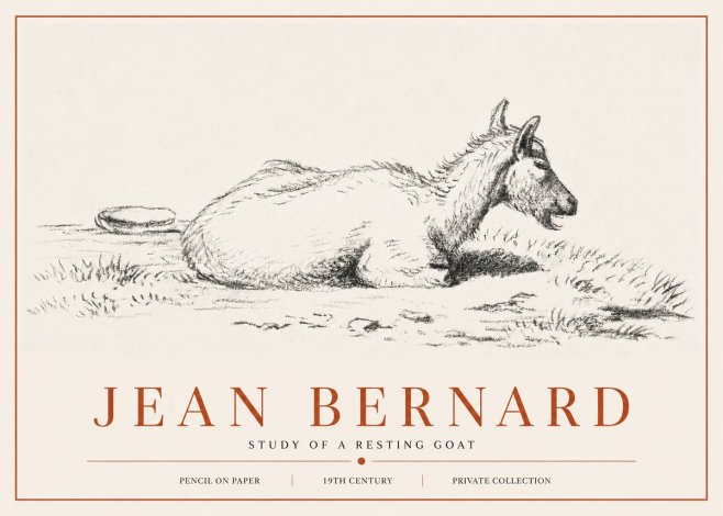 Jean Bernard Study of a Resting Goat No6 - Affiche