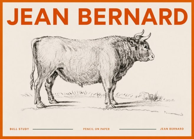 Jean Bernard Study of a Bull I No5 - Affiche