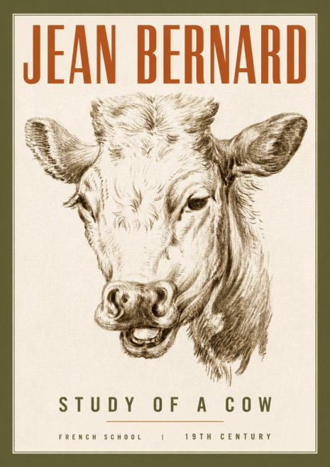 Jean Bernard Study of a Cow IV No4 - Affiche