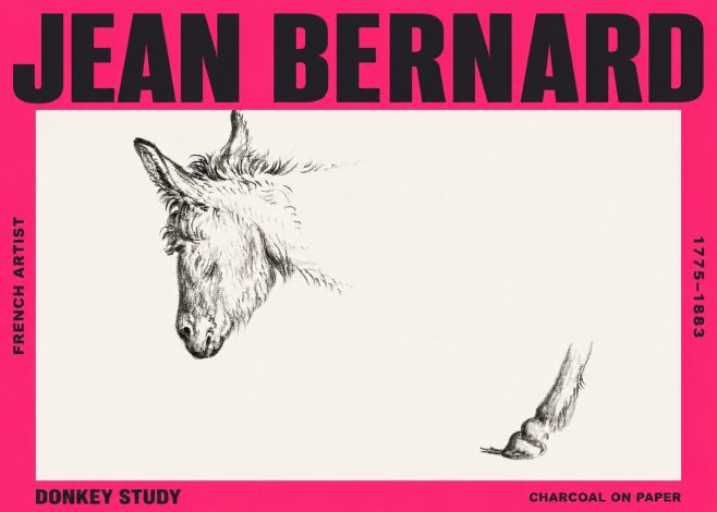 Jean Bernard Study of a Donkey II No3 - Affiche
