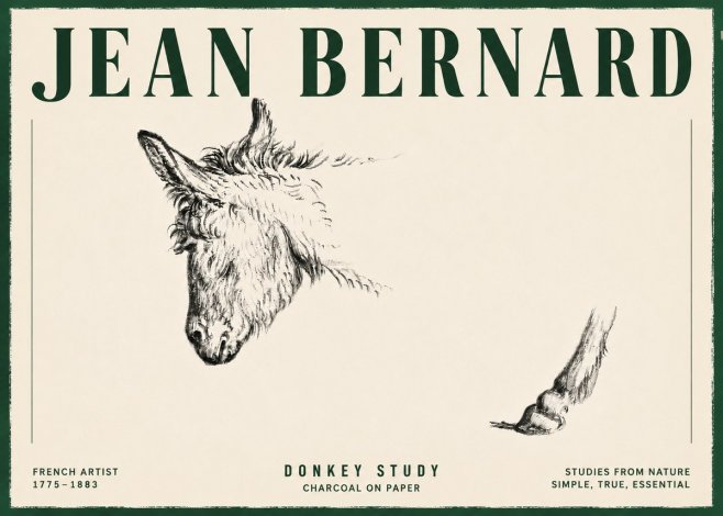 Jean Bernard Study of a Donkey II No6 - Affiche