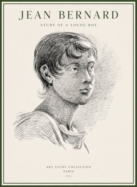 Jean Bernard Study of a Young Boy No1 - Affiche