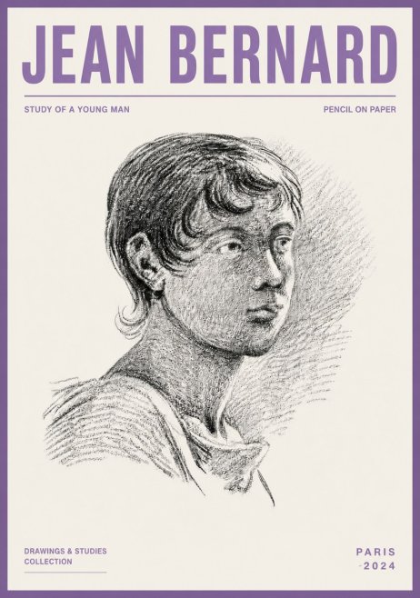 Jean Bernard Study of a Young Boy No6 - Affiche