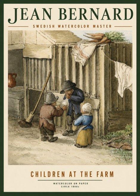 Jean Bernard Children at the Gate No4 - Affiche