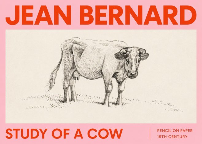 Jean Bernard Study of a Cow V No2 - Affiche