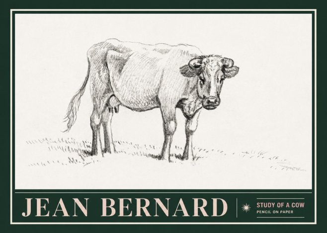 Jean Bernard Study of a Cow V No5 - Affiche