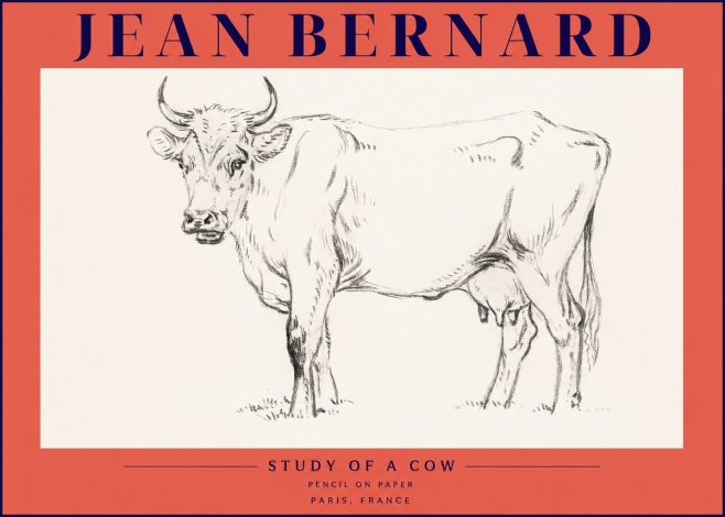 Jean Bernard Study of a Cow VI No4 - Affiche