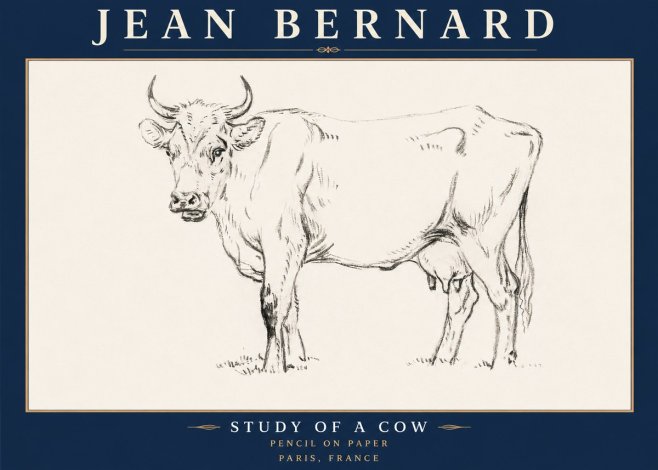 Jean Bernard Study of a Cow VI No6 - Affiche