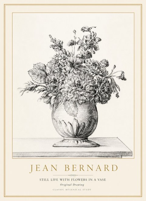 Jean Bernard Floral Composition in a Vase No2 - Affiche