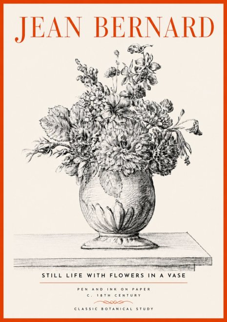 Jean Bernard Floral Composition in a Vase No5 - Affiche