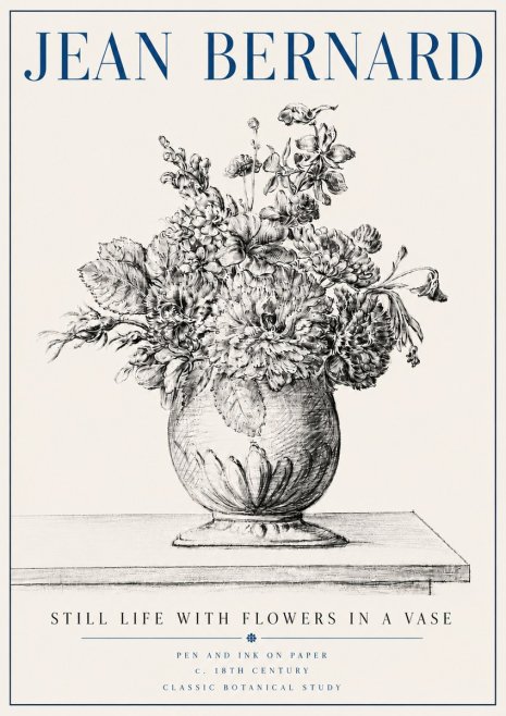 Jean Bernard Floral Composition in a Vase No6 - Affiche