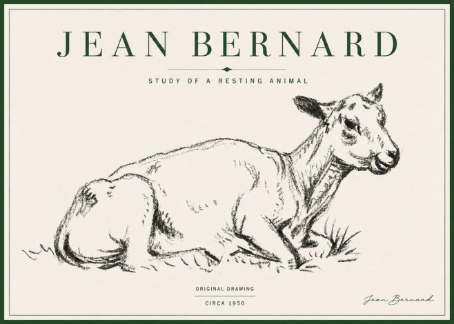 Jean Bernard Study of a Resting Animal No4 - Affiche