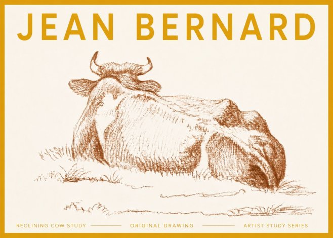 Jean Bernard Reclining Cow Study No5 - Affiche