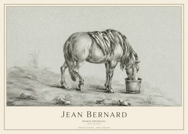 Jean Bernard Horse Drinking No1 - Affiche