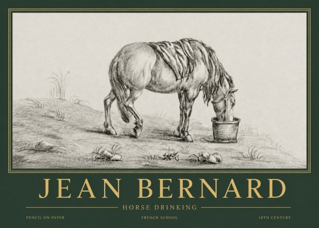 Jean Bernard Horse Drinking No4 - Affiche