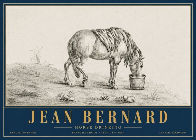 Jean Bernard Horse Drinking No6 - Affiche