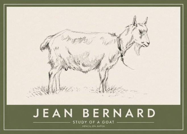 Jean Bernard Study of a Goat III No2 - Affiche