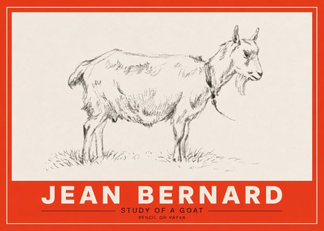 Jean Bernard Study of a Goat III No3 - Affiche