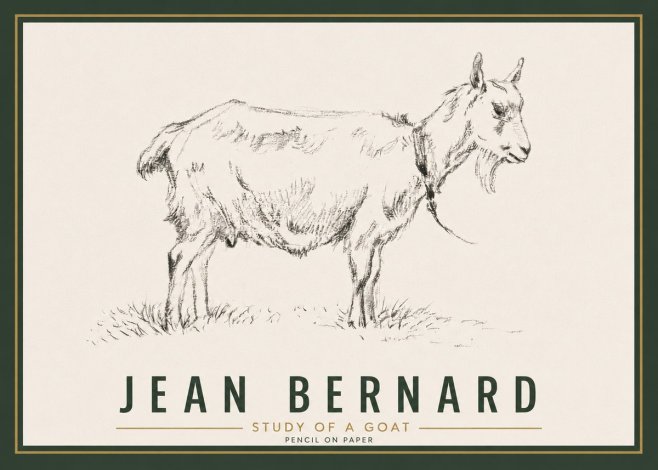 Jean Bernard Study of a Goat III No6 - Affiche