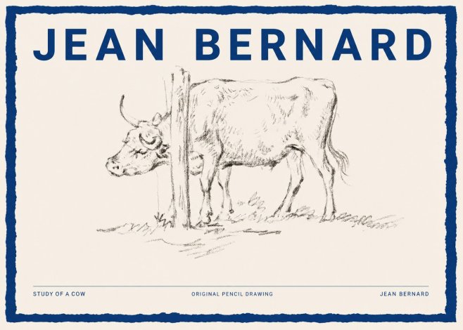 Jean Bernard Study of a Cow VII No2 - Affiche
