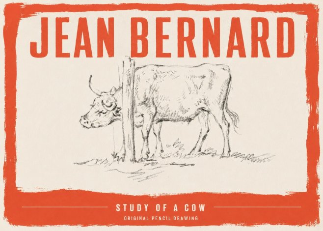 Jean Bernard Study of a Cow VII No3 - Affiche