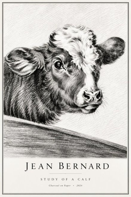 Jean Bernard Study of a Calf II No2 - Affiche
