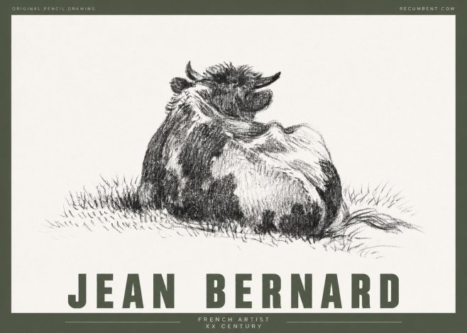 Jean Bernard Resting Highland Cow No4 - Affiche