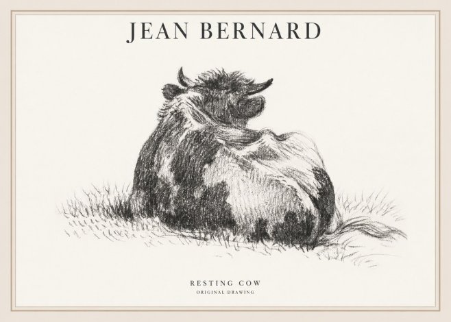 Jean Bernard Resting Highland Cow No6 - Affiche