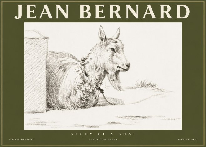 Jean Bernard Study of a Goat IV No3 - Affiche