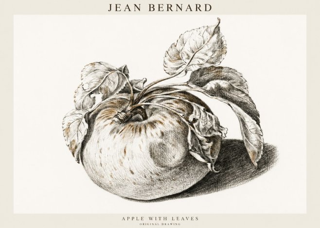 Jean Bernard Apple with Leaves No1 - Affiche